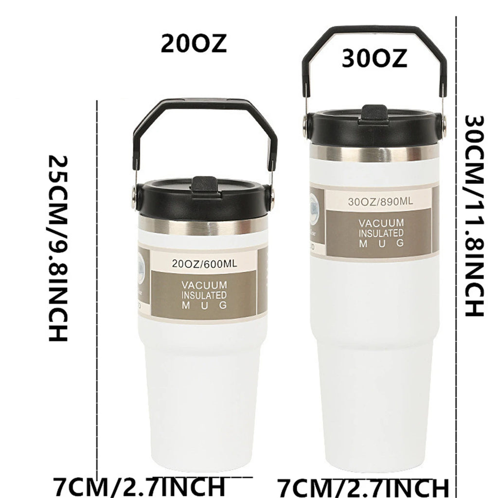 1pc Vacuum Tumbler with Lid Stainless Steel Portable Water Bottle