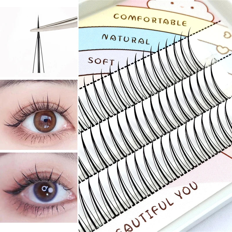 New A/M Shape Professional Makeup Individual Lashes