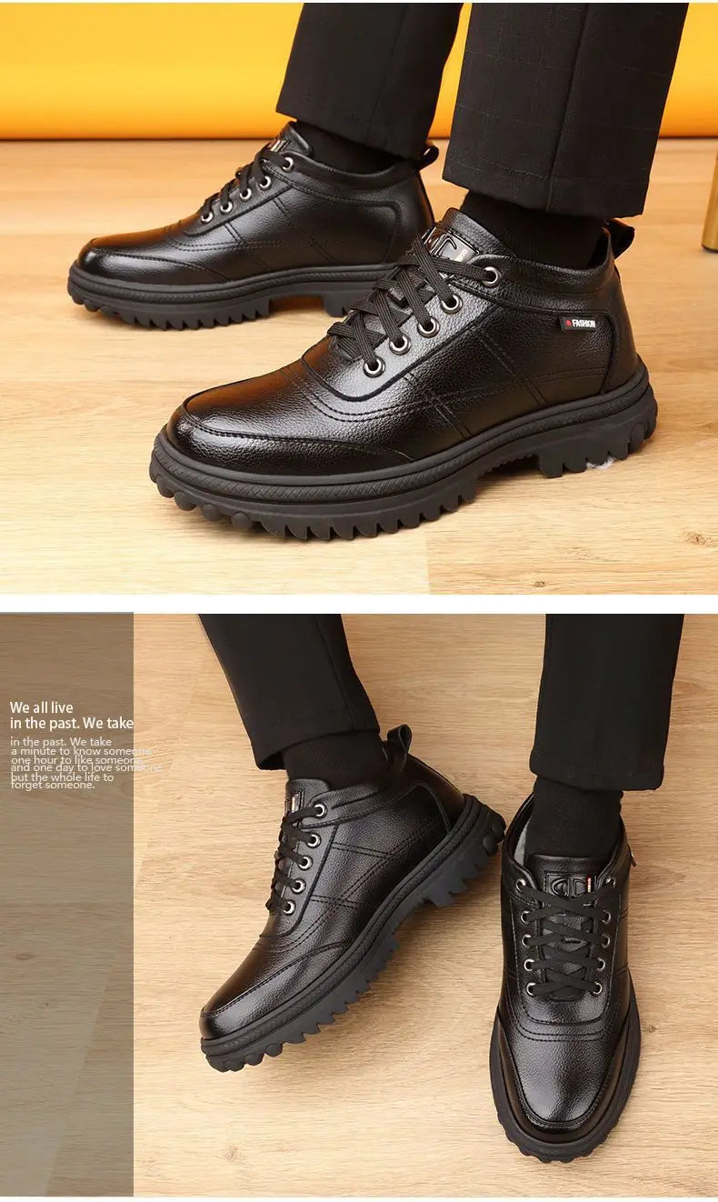 Men's Winter Thickened Warmth Casual Shoes,Leather Shoes