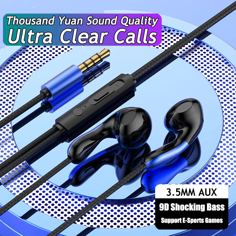 9DHIFI Heavy Bass Stereo Sport Music Wired Earphones