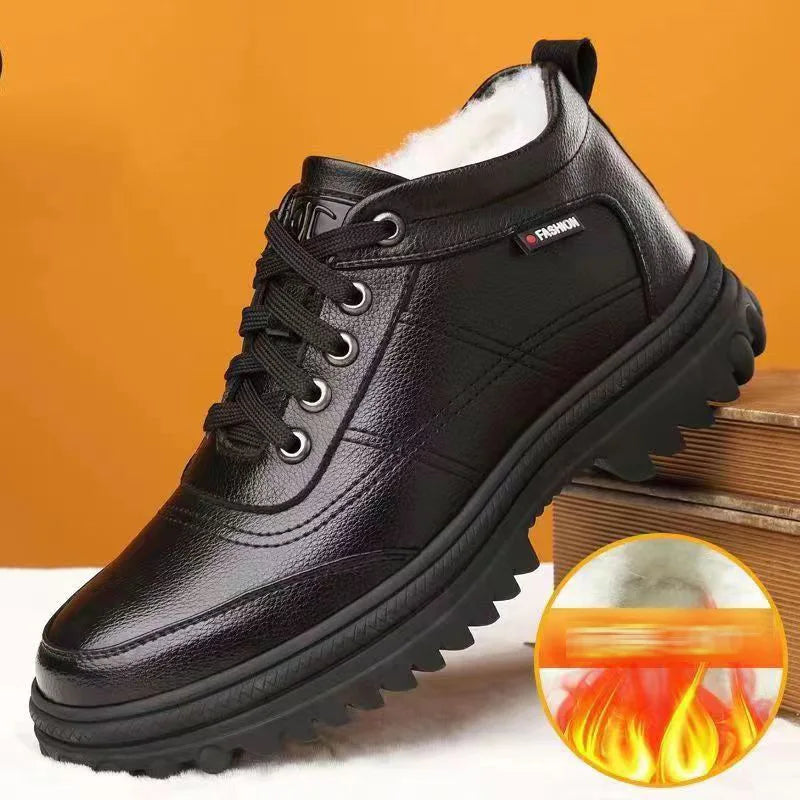 Men's Winter Thickened Warmth Casual Shoes,Leather Shoes