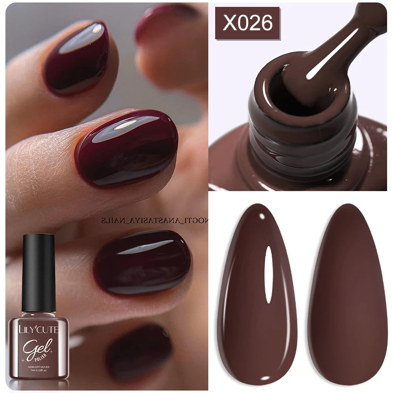 LILYCUTE Nude Crystal Rubber Base Gel Nail Polish