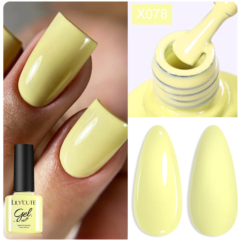 LILYCUTE Nude Crystal Rubber Base Gel Nail Polish