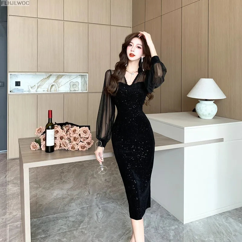 New Year French Design Party Dress Elegant