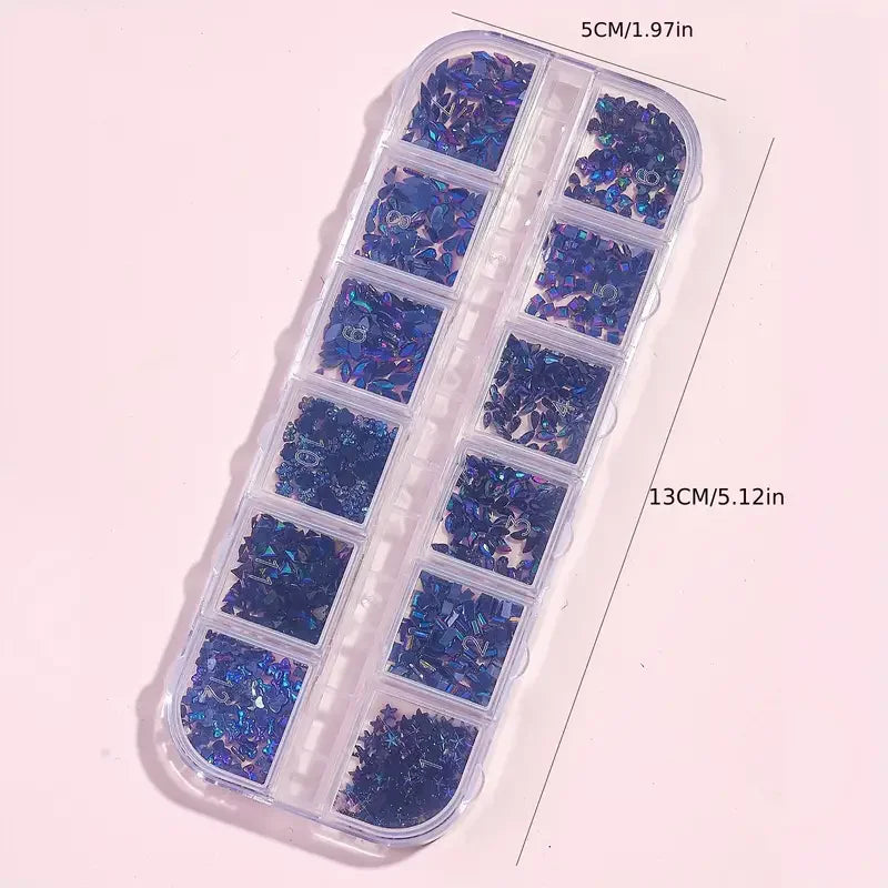 Multi Shapes 3D Flat Bottom Nail Rhinestones Colorful Nail