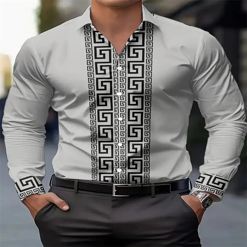 Men's Fashion Printed Shirt Retro Style, New 2026 fashion