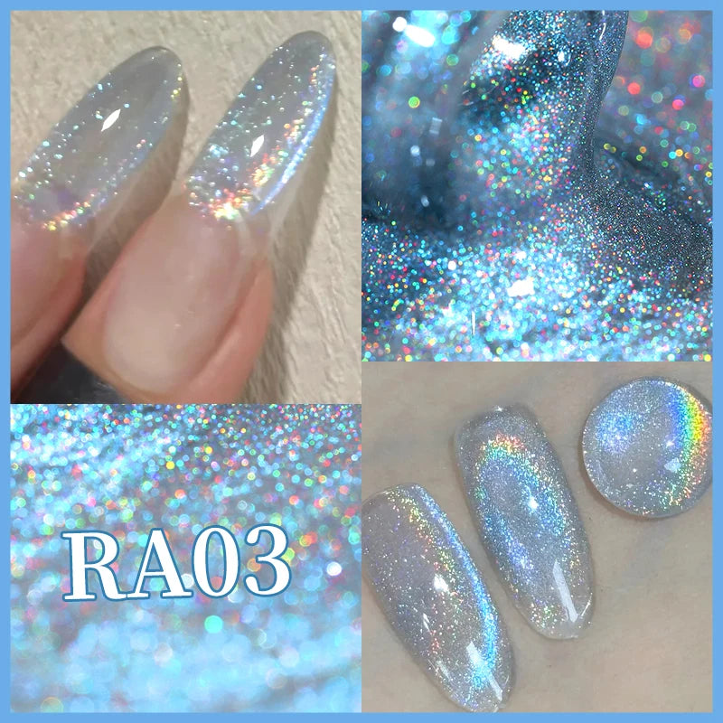 BORN PRETTY 10ml Rainbow Auroras Cat Magnetic Gel Nail Polish