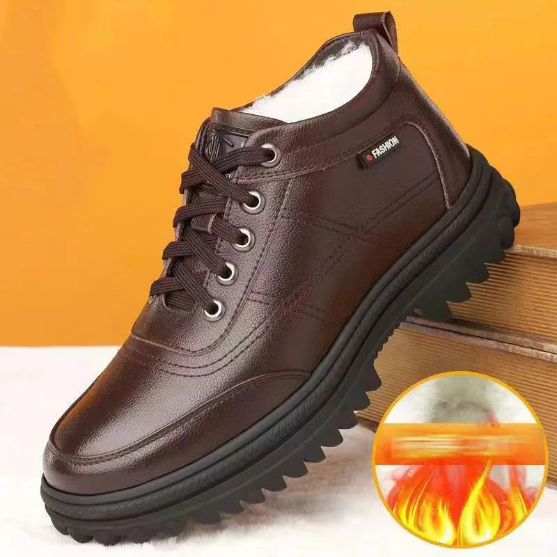 Men's Winter Thickened Warmth Casual Shoes,Leather Shoes