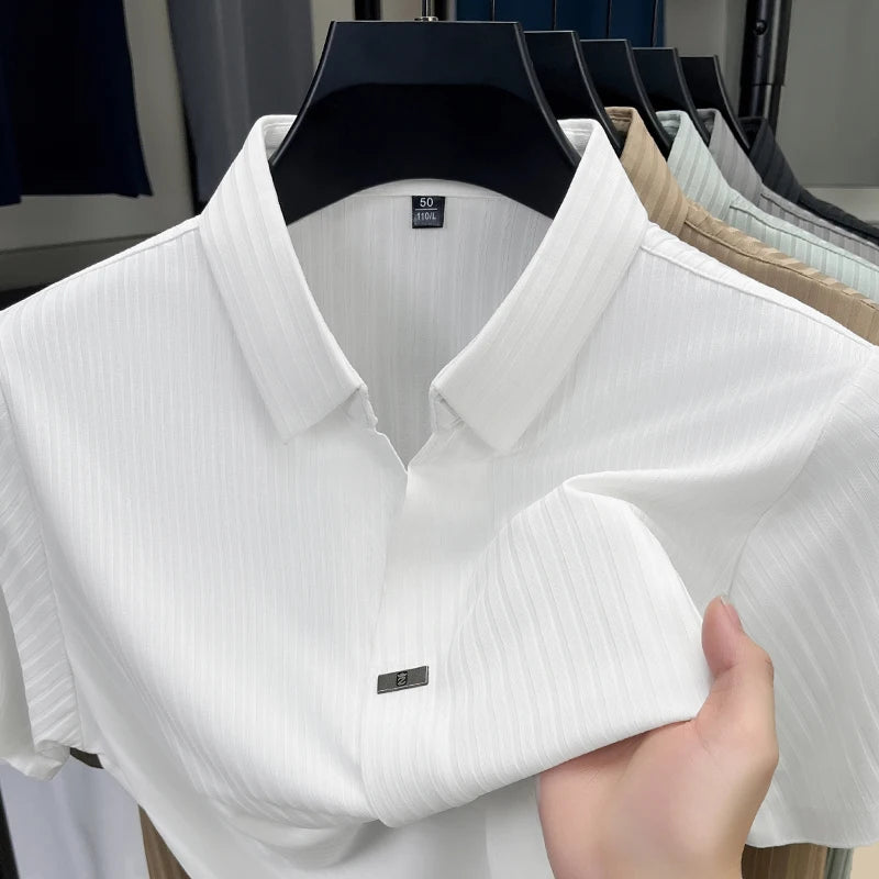 High quality personality men's solid color T-shirt