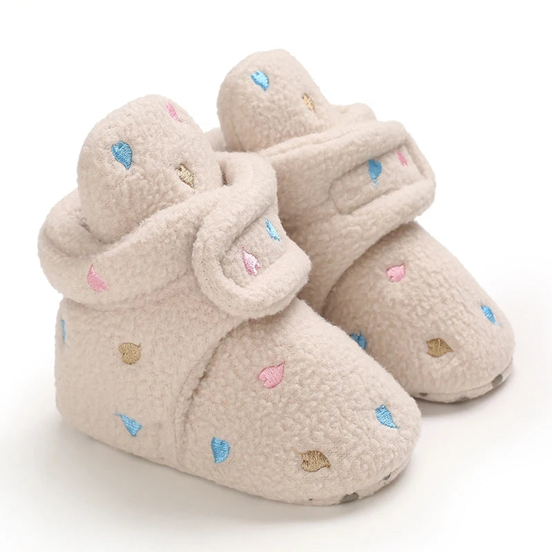 Autumn and Winter 0-1 Year Old Colorful Love Cotton Shoes