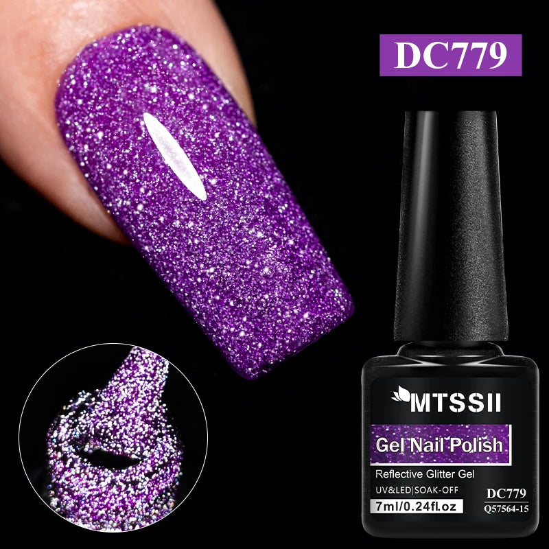 Gold Sliver Reflective Nail Gel Polish