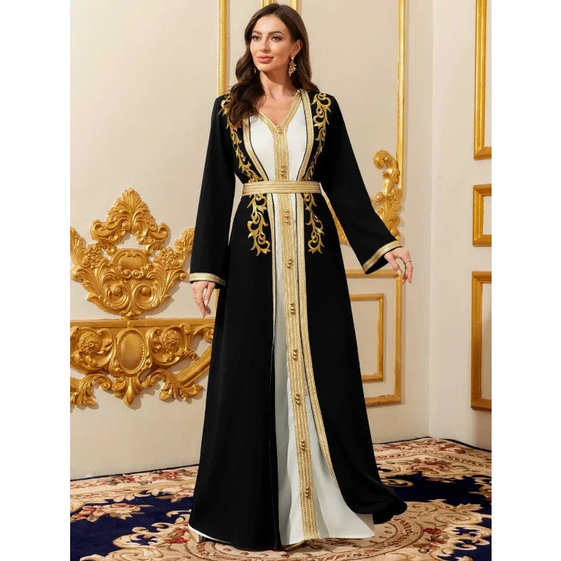 Muslim Sets Women Party Dresses , Kaftan Vestidos 2 Piece Suit