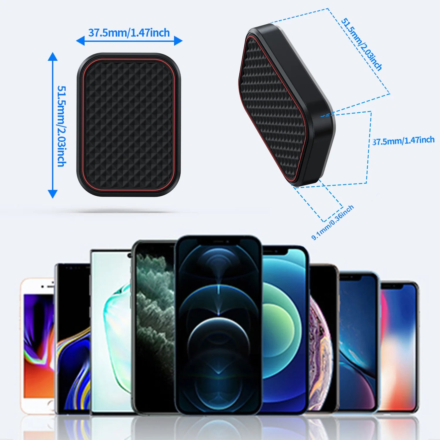 Magnetic Car Phone Mount Rectangle Flat Phone Holder