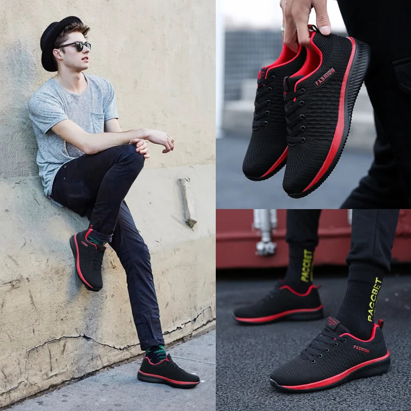 Sneakers Men Running Walking Knit Shoes