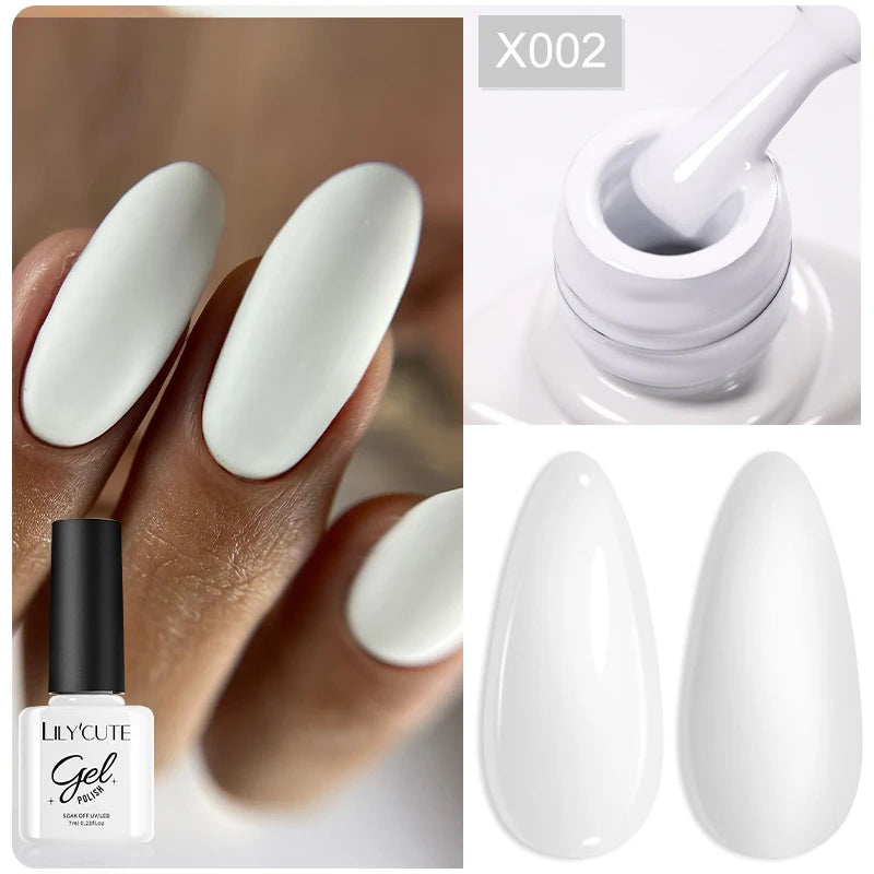 LILYCUTE Nude Crystal Rubber Base Gel Nail Polish