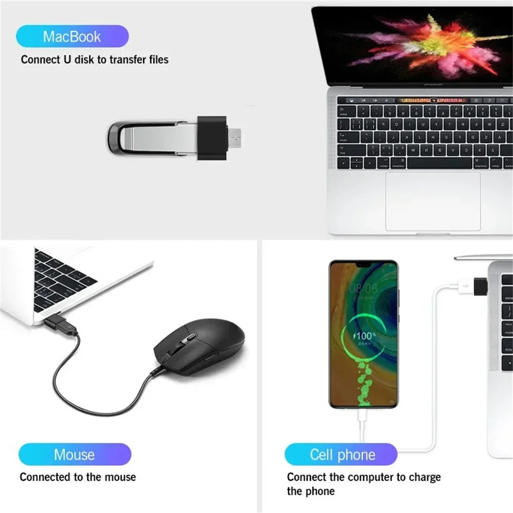 1-10PcsMini Type-C to USB Adapter