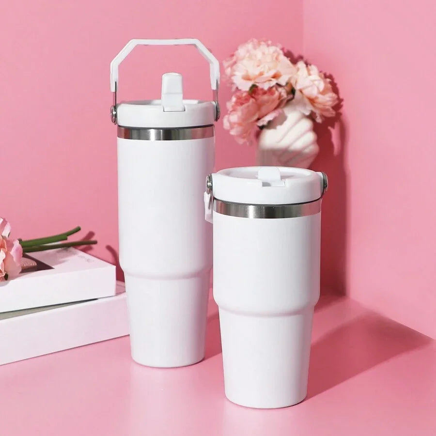 1pc Vacuum Tumbler with Lid Stainless Steel Portable Water Bottle
