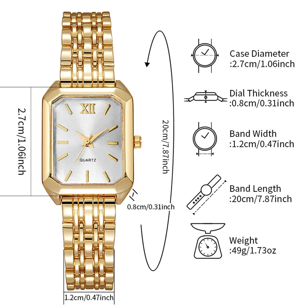 4PCS Women Quartz Watches Bracelets Set(Without Box)