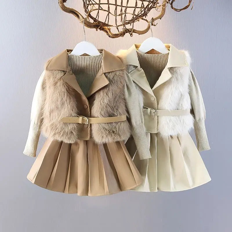 Girls Autumn and Winter Three Piece Set