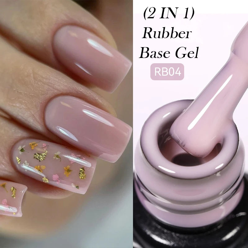LILYCUTE Nude Crystal Rubber Base Gel Nail Polish
