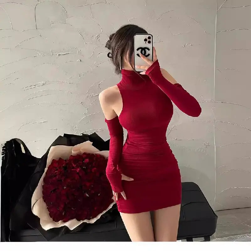High Neck Tight Dress for females