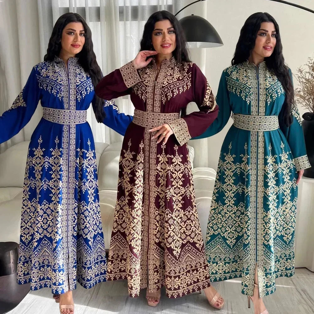 Muslim Women Zipper Long Dress Robe Dubai Abaya Outfits
