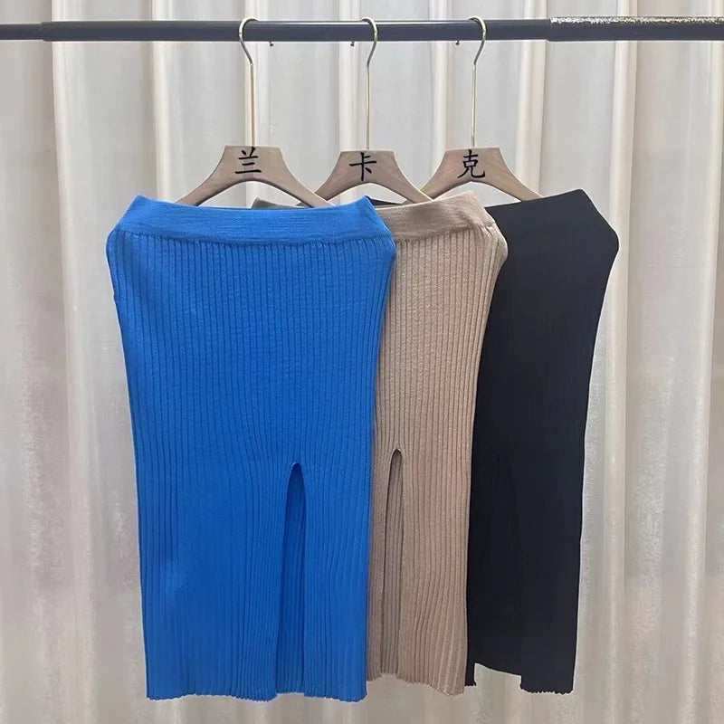Hot Girl Knitted Elastic Dress