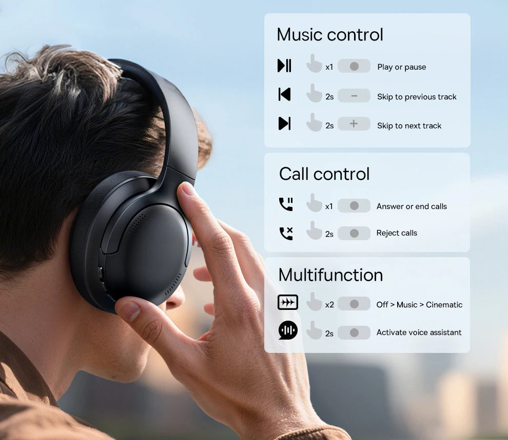 Wireless Headphones Bluetooth, Battery Capacity: 600 mAh / 2.22 Wh