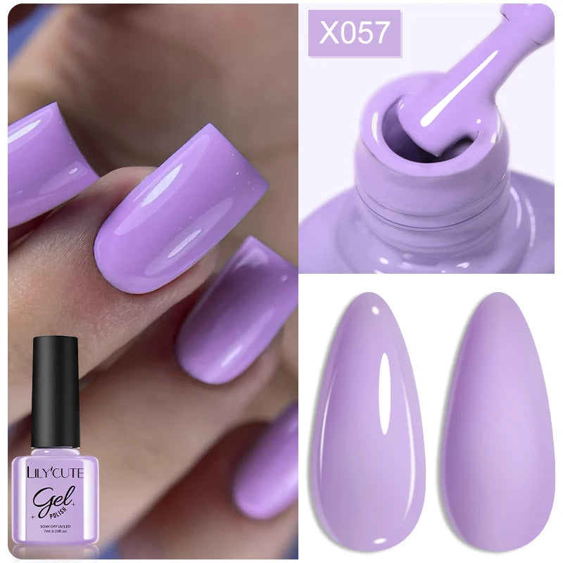 LILYCUTE Nude Crystal Rubber Base Gel Nail Polish