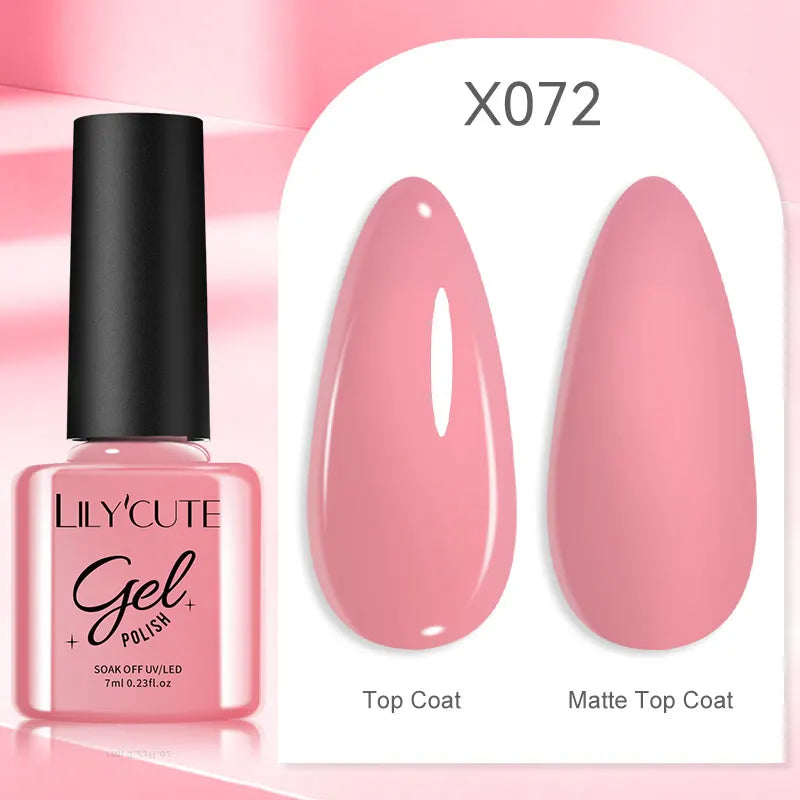 LILYCUTE Nude Crystal Rubber Base Gel Nail Polish