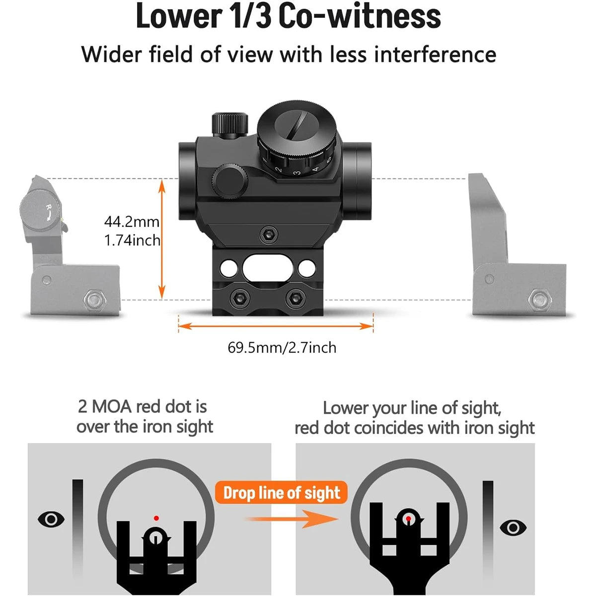 Red Dot Sight 1x25mm Reflex Sight Waterproof & Shockproof
