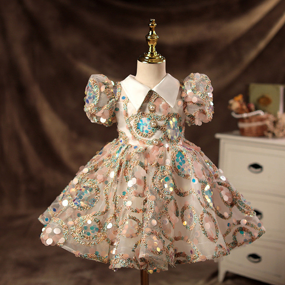 Princess Dress Tutu Children Sequins Catwalk