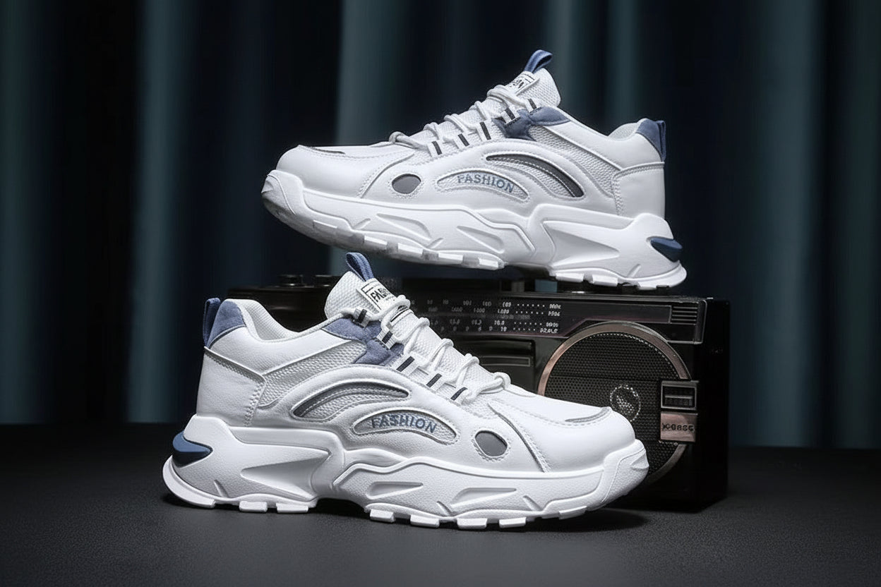 Leisure Sports Breathable Men's White Board Shoes