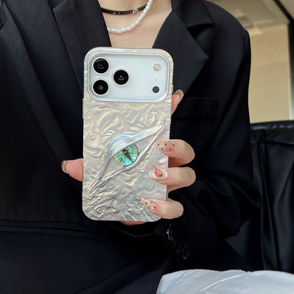 iPhones 17 covers | iPhone covers -High-grade Electroplated Tin Paper Pattern Stereo Eyes Phone Case