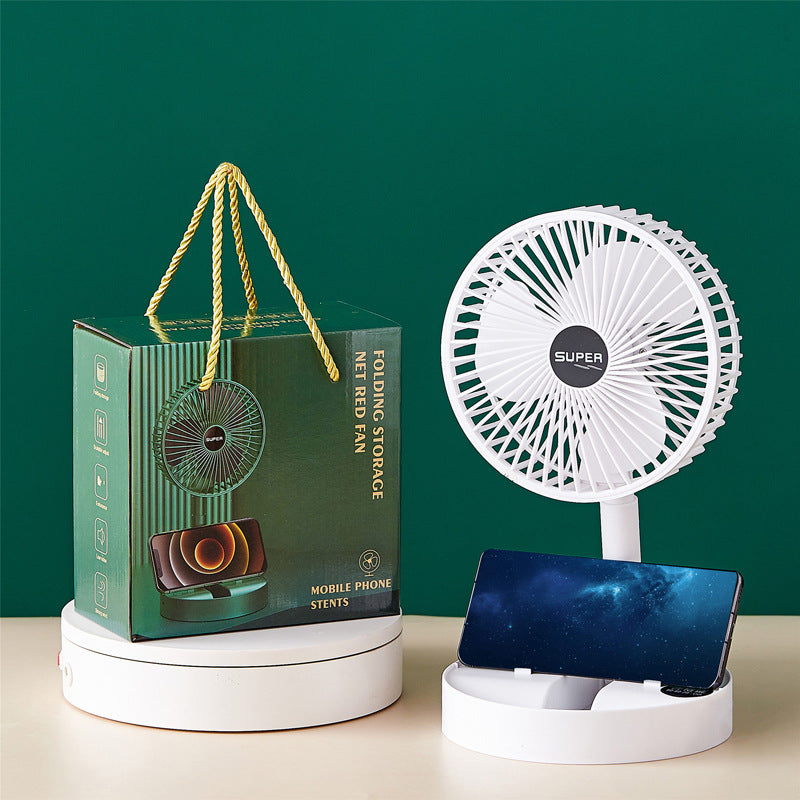 Desktop Versenkbarer Klappbarer Kleiner Elektrischer Ventilator USB-Ventilator Aufladbar Tragbar