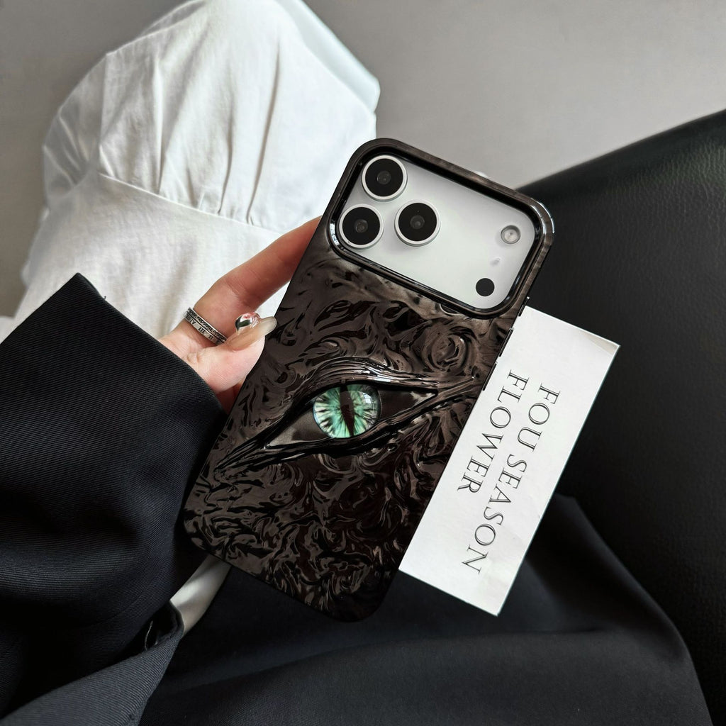 iPhones 17 covers | iPhone covers -High-grade Electroplated Tin Paper Pattern Stereo Eyes Phone Case