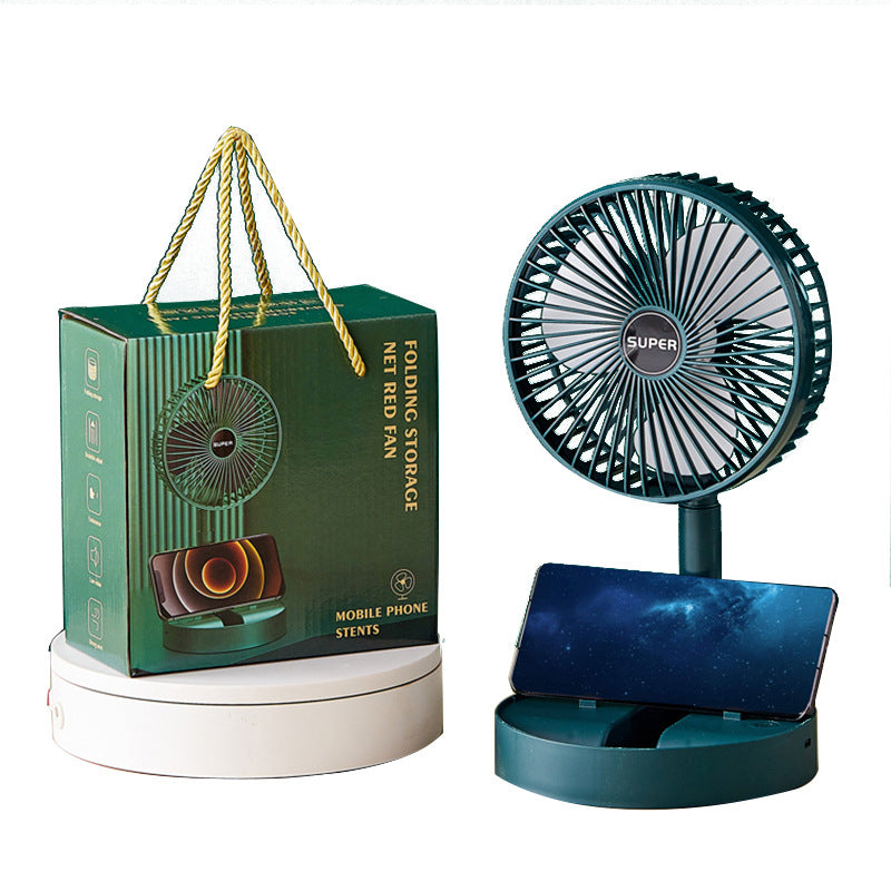 Desktop Versenkbarer Klappbarer Kleiner Elektrischer Ventilator USB-Ventilator Aufladbar Tragbar