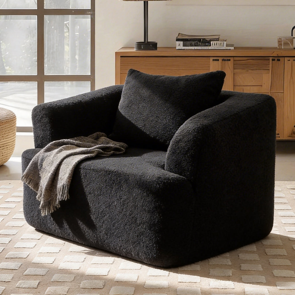 360 Swivel Round Upholstered Comfy Chair